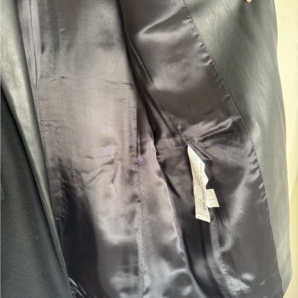 Zara Black Blazer with Leather Trim - Picture 8 of 13